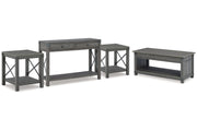 Freedan Grayish Brown Lift-top Coffee Table, 2 End Tables and Console -  Ashley - DMV Furniture