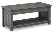 Freedan Grayish Brown Lift-top Coffee Table, 2 End Tables and Console -  Ashley - DMV Furniture