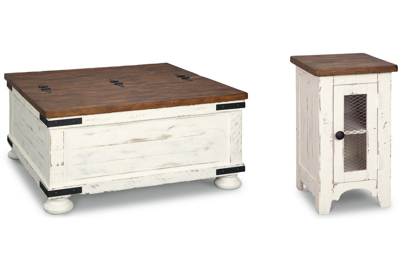 Wystfield White/Brown Coffee Table and Chairside End Table -  Ashley - DMV Furniture