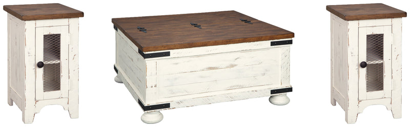Wystfield White/Brown Coffee Table with 2 End Tables from Ashley - DMV Furniture