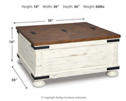 Wystfield White/Brown Coffee Table with 2 End Tables from Ashley - DMV Furniture