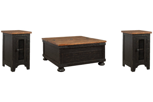 Valebeck Black/Brown Coffee Table and 2 Chairside End Tables -  Ashley - DMV Furniture