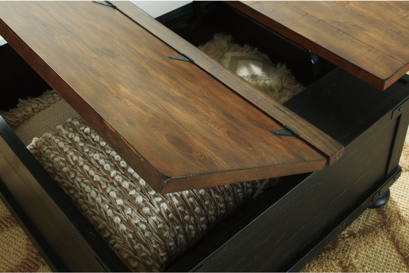 Valebeck Black/Brown Coffee Table and 2 Chairside End Tables -  Ashley - DMV Furniture