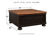 Valebeck Black/Brown Coffee Table and 2 Chairside End Tables -  Ashley - DMV Furniture
