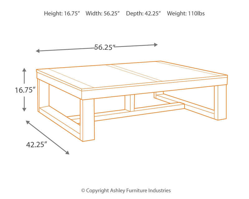 Watson Coffee Table with 2 End Tables in Dark Brown from Ashley - DMV Furniture