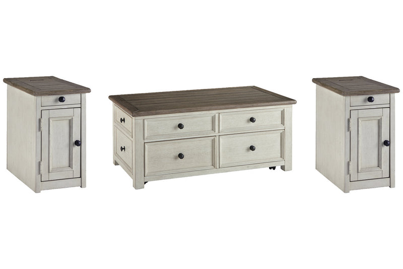 Bolanburg Two-tone Coffee Table and 2 Chairside End Tables -  Ashley - DMV Furniture