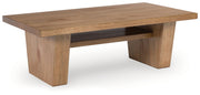 Kristiland Coffee Table with 2 End Tables in Light Brown from Ashley - DMV Furniture