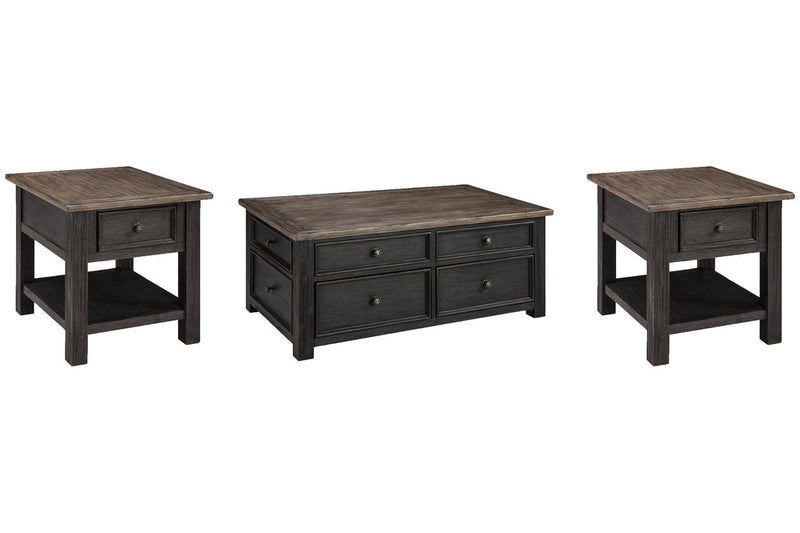 Tyler Creek Grayish Brown/Black Coffee Table and 2 End Tables -  Ashley - DMV Furniture