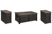 Tyler Creek Grayish Brown/Black Coffee Table and 2 Chairside End Tables -  Ashley - DMV Furniture