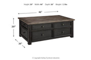 Tyler Creek Grayish Brown/Black Coffee Table and 2 Chairside End Tables -  Ashley - DMV Furniture