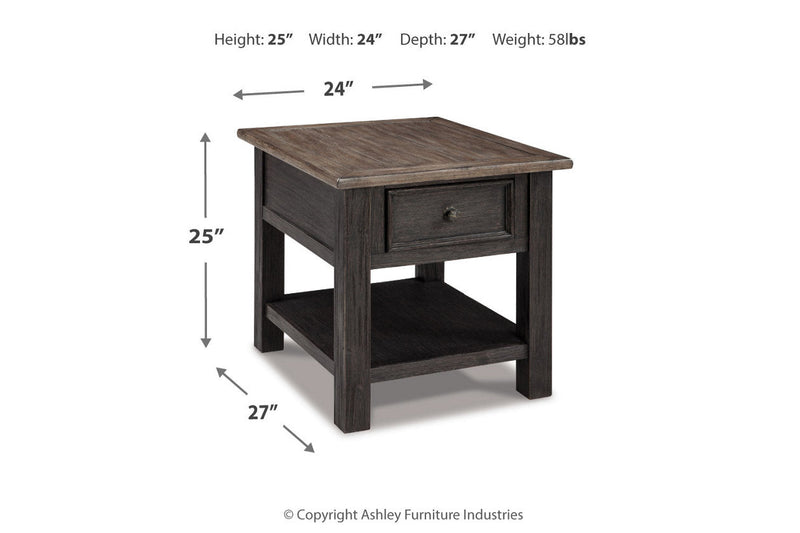 Tyler Creek Grayish Brown/Black Coffee Table and 2 End Tables -  Ashley - DMV Furniture