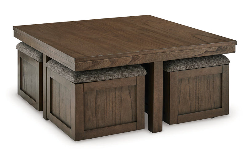 Boardernest Brown Coffee Table and 2 End Tables -  Ashley - DMV Furniture