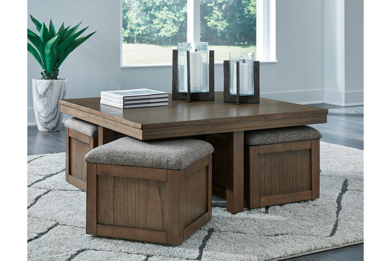 Boardernest Brown Coffee Table and 2 End Tables -  Ashley - DMV Furniture