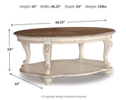 Realyn White/Brown Coffee Table with 2 End Tables from Ashley - DMV Furniture
