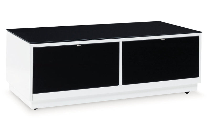 Gardoni White/Black Coffee Table and 2 End Tables -  Ashley - DMV Furniture