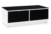 Gardoni White/Black Coffee Table and 2 Chairside End Tables -  Ashley - DMV Furniture