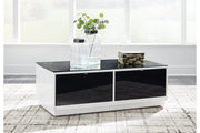 Gardoni White/Black Coffee Table and 2 End Tables -  Ashley - DMV Furniture