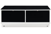 Gardoni White/Black Coffee Table and 2 Chairside End Tables -  Ashley - DMV Furniture