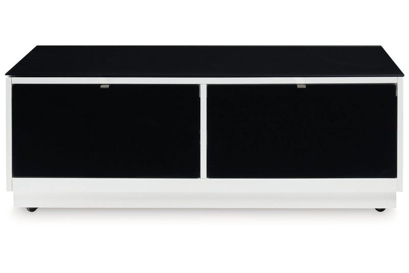Gardoni White/Black Coffee Table and 2 Chairside End Tables -  Ashley - DMV Furniture