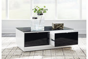 Gardoni White/Black Coffee Table and 2 End Tables -  Ashley - DMV Furniture