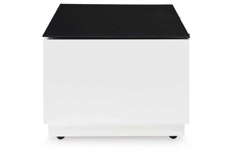 Gardoni White/Black Coffee Table and 2 End Tables -  Ashley - DMV Furniture