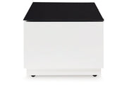 Gardoni White/Black Coffee Table and 2 Chairside End Tables -  Ashley - DMV Furniture