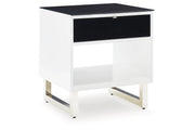 Gardoni White/Black Coffee Table and 2 End Tables -  Ashley - DMV Furniture