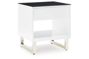 Gardoni White/Black Coffee Table and 2 End Tables -  Ashley - DMV Furniture