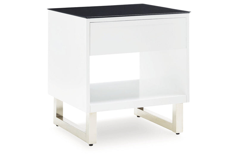 Gardoni White/Black Coffee Table and 2 End Tables -  Ashley - DMV Furniture