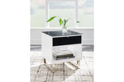 Gardoni White/Black Coffee Table and 2 End Tables -  Ashley - DMV Furniture