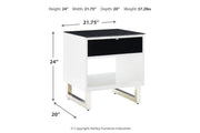 Gardoni White/Black Coffee Table and 2 End Tables -  Ashley - DMV Furniture