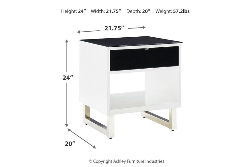 Gardoni White/Black Coffee Table and 2 End Tables -  Ashley - DMV Furniture