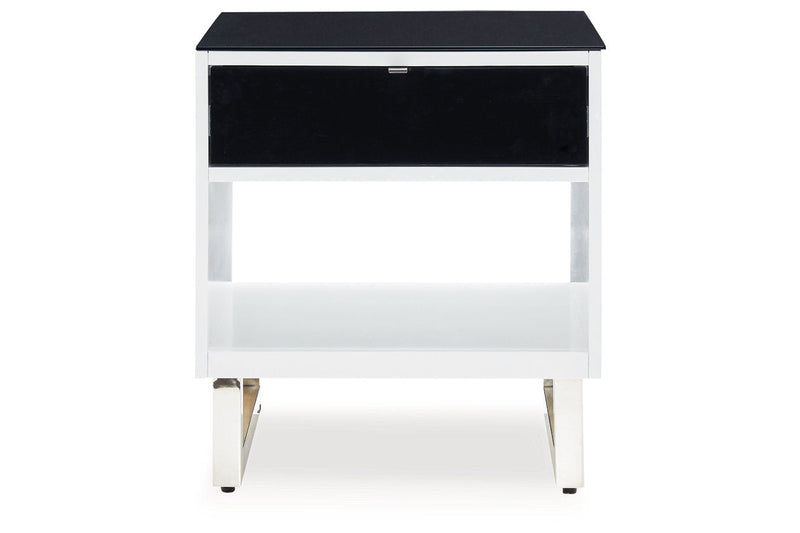 Gardoni White/Black Coffee Table and 2 End Tables -  Ashley - DMV Furniture