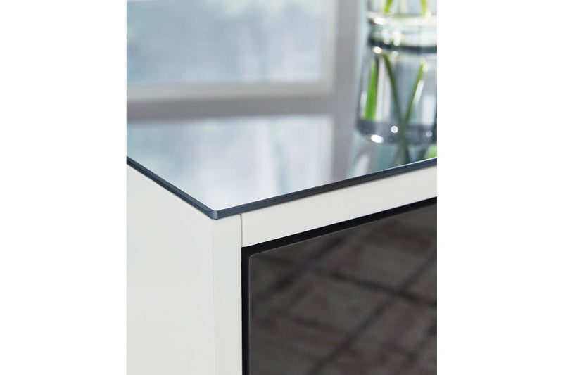 Gardoni White/Black Coffee Table and 2 End Tables -  Ashley - DMV Furniture