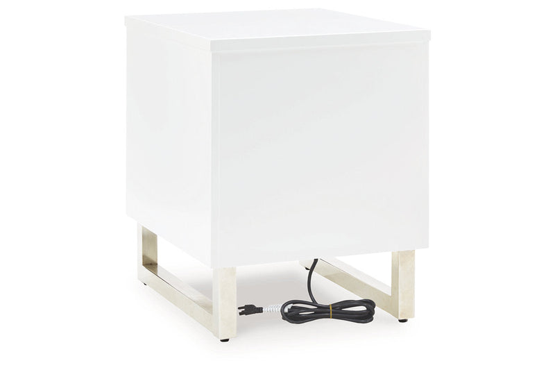 Gardoni White/Black Coffee Table and 2 Chairside End Tables -  Ashley - DMV Furniture