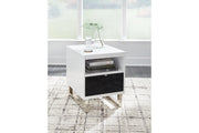 Gardoni White/Black Coffee Table and 2 Chairside End Tables -  Ashley - DMV Furniture