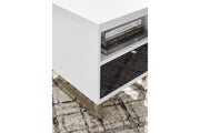 Gardoni White/Black Coffee Table and 2 Chairside End Tables -  Ashley - DMV Furniture
