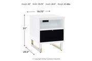 Gardoni White/Black Coffee Table and 2 Chairside End Tables -  Ashley - DMV Furniture