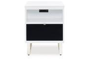Gardoni White/Black Coffee Table and 2 Chairside End Tables -  Ashley - DMV Furniture
