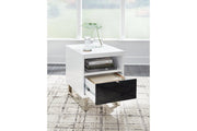 Gardoni White/Black Coffee Table and 2 Chairside End Tables -  Ashley - DMV Furniture