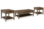 Roanhowe Brown Coffee Table and 2 End Tables -  Ashley - DMV Furniture