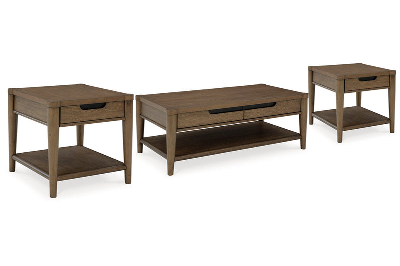 Roanhowe Brown Coffee Table and 2 End Tables -  Ashley - DMV Furniture