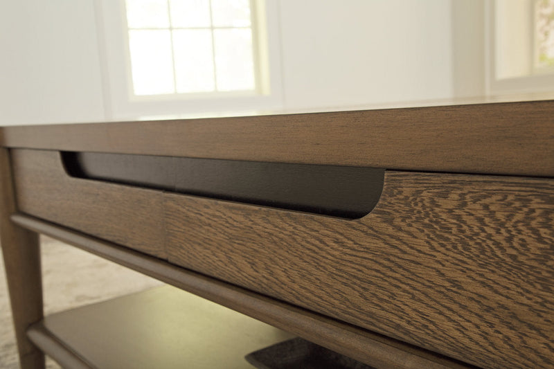 Roanhowe Brown Coffee Table and 2 End Tables -  Ashley - DMV Furniture
