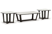 Fostead White/Espresso Coffee Table and 2 Ends -  Ashley - DMV Furniture