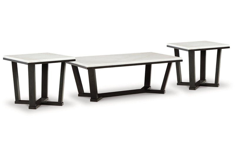 Fostead White/Espresso Coffee Table and 2 Ends -  Ashley - DMV Furniture