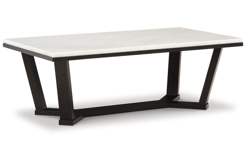 Fostead White/Espresso Coffee Table and 2 Ends -  Ashley - DMV Furniture