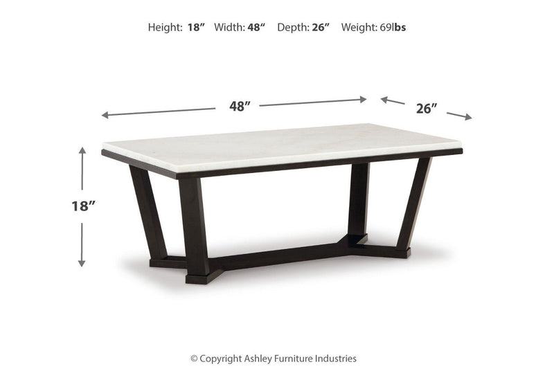 Fostead White/Espresso Coffee Table and 2 Ends -  Ashley - DMV Furniture
