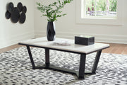 Fostead White/Espresso Coffee Table and 2 Ends -  Ashley - DMV Furniture