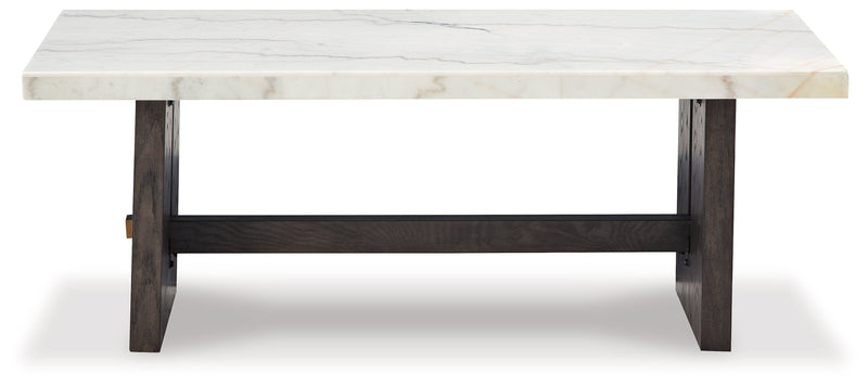 Burkhaus White/Dark Brown Coffee Table and 2 End Tables Set from Ashley - DMV Furniture