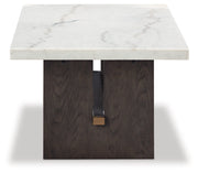Burkhaus White/Dark Brown Coffee Table and 2 End Tables Set from Ashley - DMV Furniture
